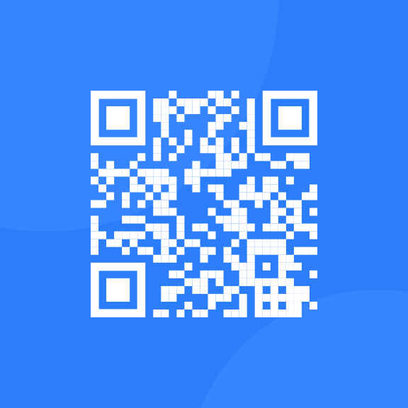 QR-Code image with blue background
